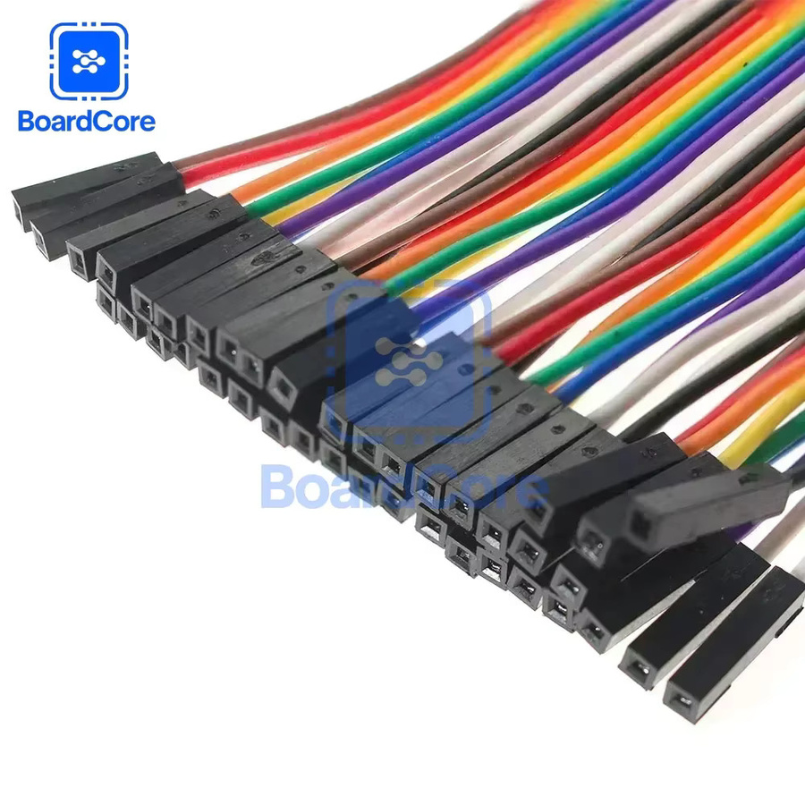 40-poliges Dupont-Draht-Set in Multicolor mit Stecker auf Stecker, Stecker auf Buchse und Buchse auf Buchse als Überbrückungskabel für Arduino in 10 cm, 20 cm und 30 cm Länge - Bild 3