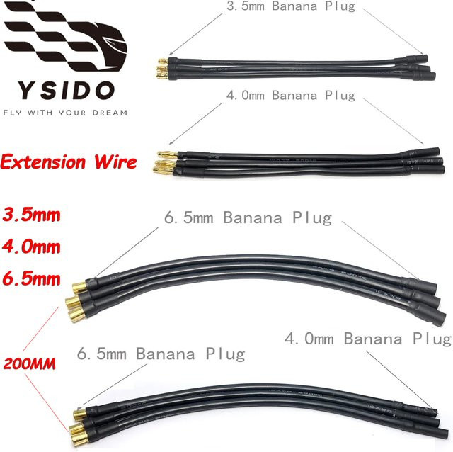 YSIDO Bananenstecker-Verlängerungskabel für RC-Auto, RC-Drohnen-Teile - Bild 1
