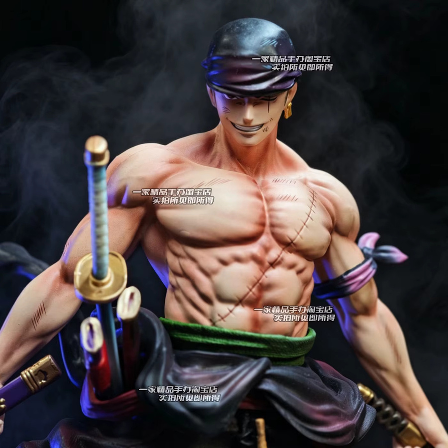 Bandai One Piece Roronoa Zoro 2.0 GK-Statue, mit Magnetischem Doppelkopf-Skulptur, Fernbedienung, LED-Farbwechsel-Basis - Bild 2