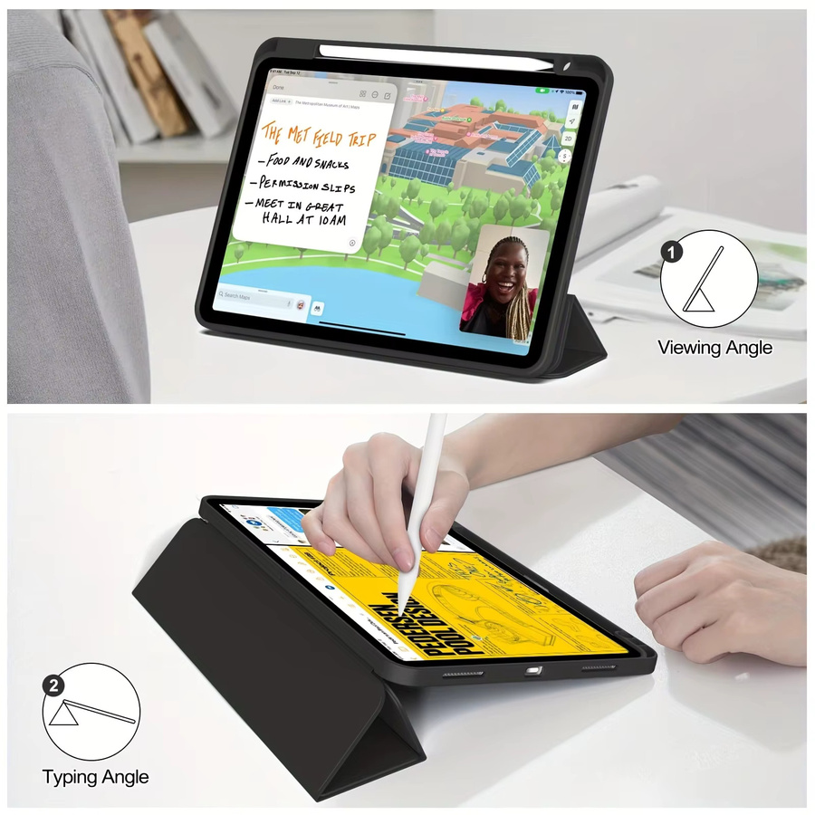Schutzhülle für iPad Air 11 Zoll M2/M3/M4 (2024/2025/2026) und iPad Air 5./4. Generation (2022/2020) 10,9 Zoll von tzion in Grau mit Auto-Wake/Sleep-Funktion - Bild 5
