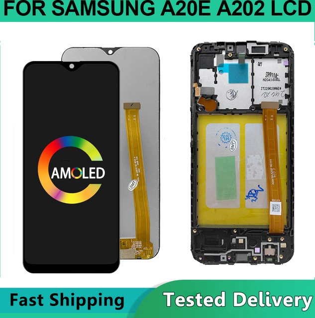 Samsung A20e A202 LCD-Bildschirm mit Touch-Digitizer-Baugruppe und Rahmen in Schwarz - Bild 1