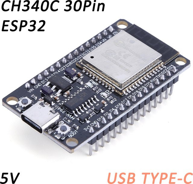 Shunmaii ESP32-WROOM-32S Entwicklung Board mit WiFi und Bluetooth, Dual Core, USB Type-C, Schwarz - Bild 1