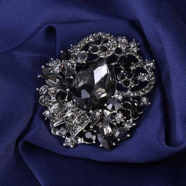 YIRAN Jewelry Brosche, Glas, Strass, Schwarz, Damen - Bild 1