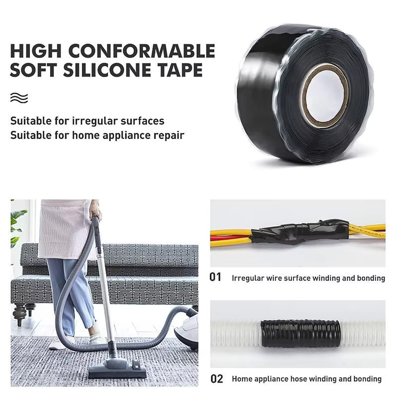 Wasserdichtes Klebeband zur Reparatur von undichten Rohren, Cloth Duct Sealing Tape in Grün oder Schwarz - Bild 3