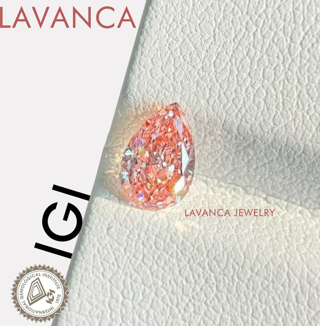 Dae Vonca Diamanten, Rosa Birnenförmige Brillant-Labordiamanten, IGI-Zertifiziert - Bild 1