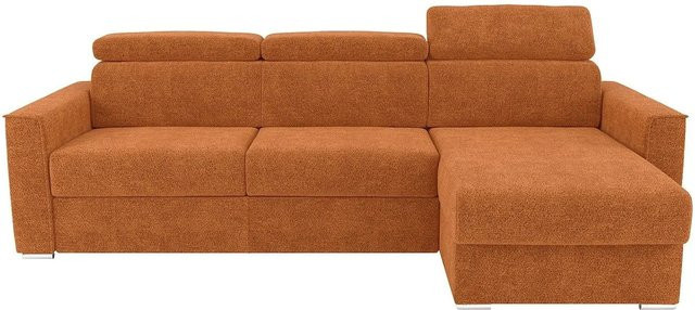 Vente-unique Schlafsofa Vizir in Terracotta, L-Form, modern gepolstert, Breite: 302 cm - Bild 1