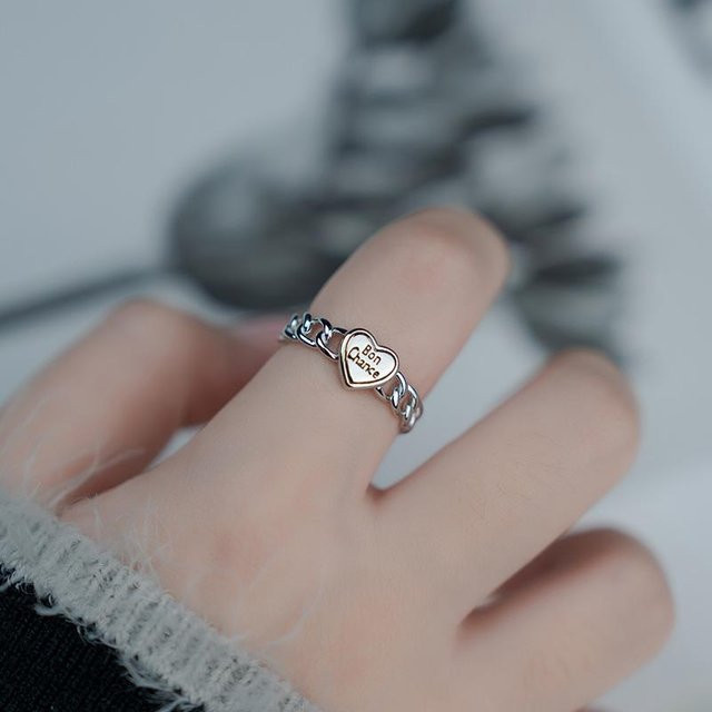 Lucky Star Jewelry Liebesbriefring, Kupfer, Silber, Damen, Offener Ring - Bild 1