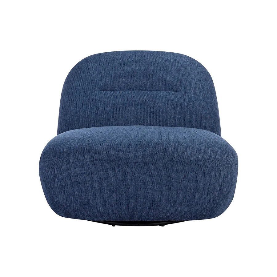 Vente-unique Sessel Pozeti mit gerader Rückenlehne in Blau mit Metallrahmen und Stoffbezug, Höhe: 82 cm, Breite: 73 cm, Tiefe: 84 cm - Bild 2