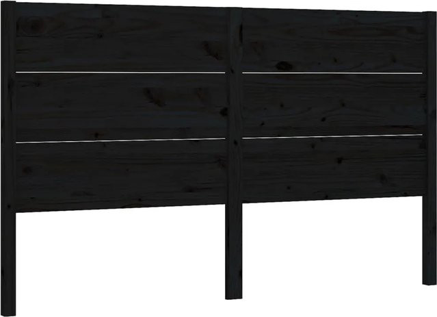 vidaXL Kopfteil aus Massivholz Kiefer in Schwarz, B: 206 cm, H: 100 cm, T: 4 cm - Bild 1