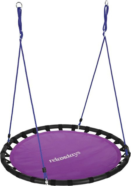 Relaxdays Nestschaukel aus Stahl und Stoff in Lila mit einem Durchmesser von 120 cm - Bild 1