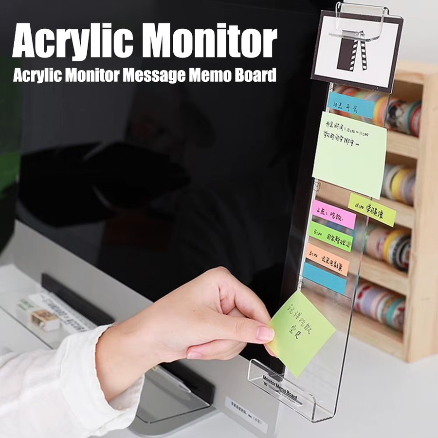 LEENKEA Memo Board aus transparentem Acryl als Monitor Nachrichtenspeicher und Telefonhalter für deinen Schreibtisch - Bild 4