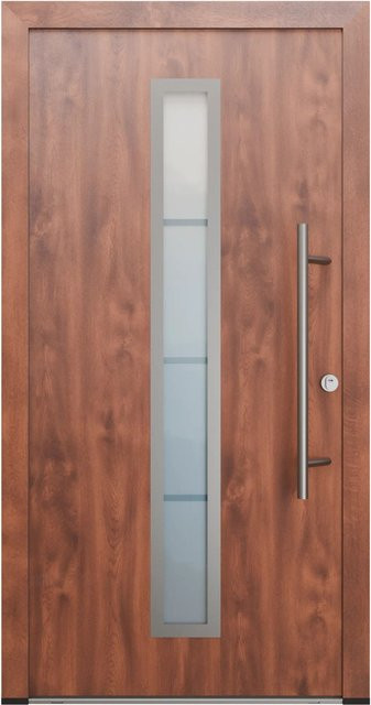 FM Türen Innen Tür AS68 Modell 01 mit Glaseinsatz in Nussbaum Braun, Rechts, B: 110 cm, H: 210 cm - Bild 1