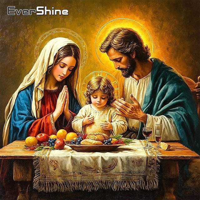 EverShine Diamantmalerei Religion Mosaik-Bild mit Jesus und Jungfrau Maria, Mehrfarbig, B/H: 20 x 20 cm - Bild 1