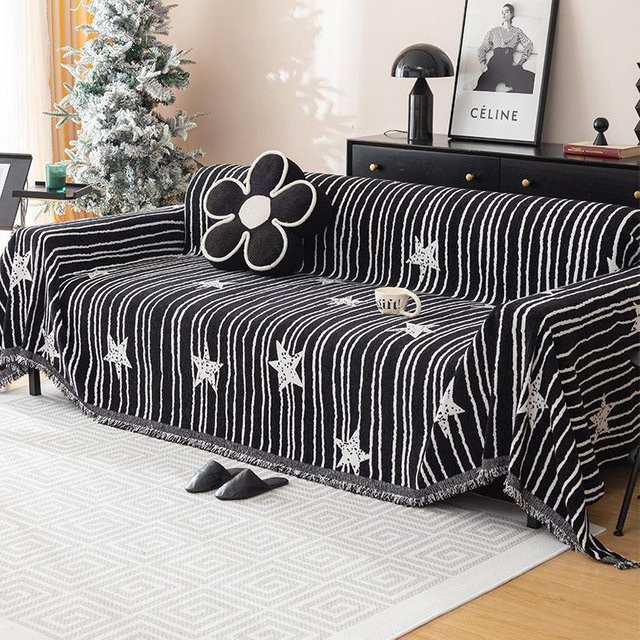 Super Six Chenille Sofa-Bezug mit rutschfester Decke, grau, B/B: 180 x 130 cm - Bild 1