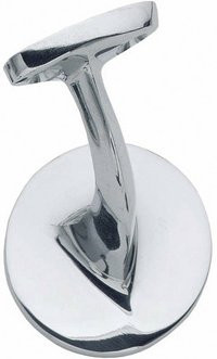 Intersteel Handlaufträger aus Messing mit flacher Auflage in Silberfarben/Chrom - Bild 1