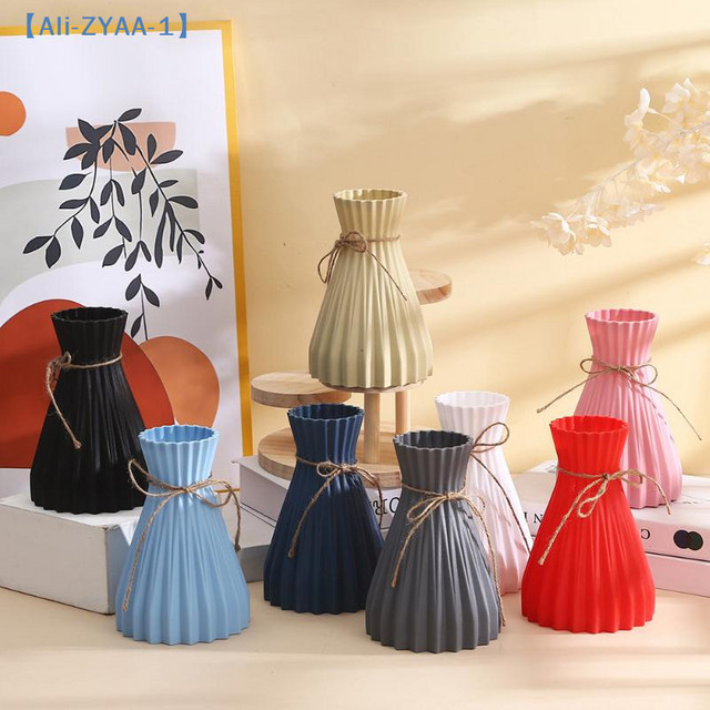 JETTING Origami-Vase im europäischen Stil, faltbare plissierte Blumenvase aus Kunststoff in Gelb, modern und geometrisch - Bild 1