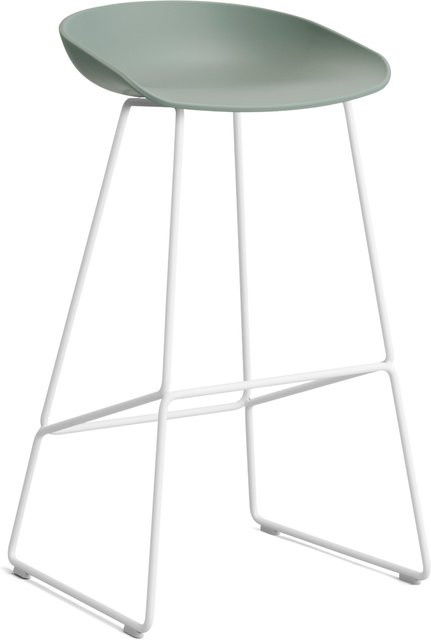 HAY About A Stool AAS 38 Hocker in Grün mit Stahlgestell und Polypropylen-Sitzschale - Bild 1
