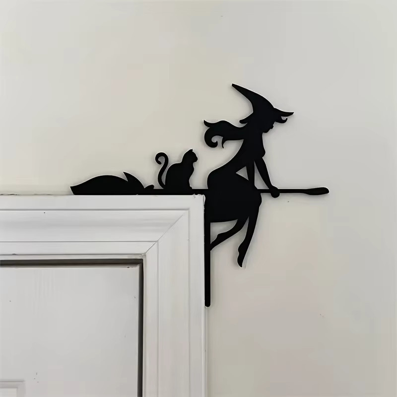 CIFBUY Hängendes Türdekor mit schwarzer Tier-Silhouette für Halloween und Weihnachten - Bild 3