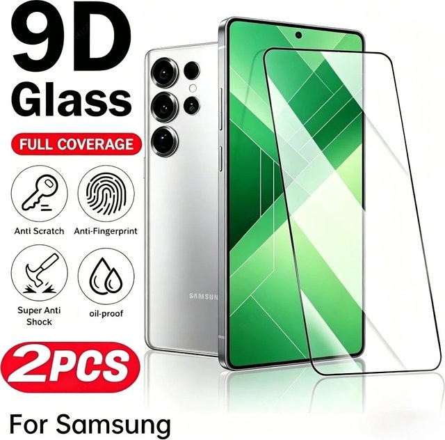 2 Stück HD-Displayschutz aus gehärtetem Glas für Samsung Galaxy S26 S25 S24 Ultra S23 S22 S21 Plus S24 S25 FE, transparent und kratzfest - Bild 1