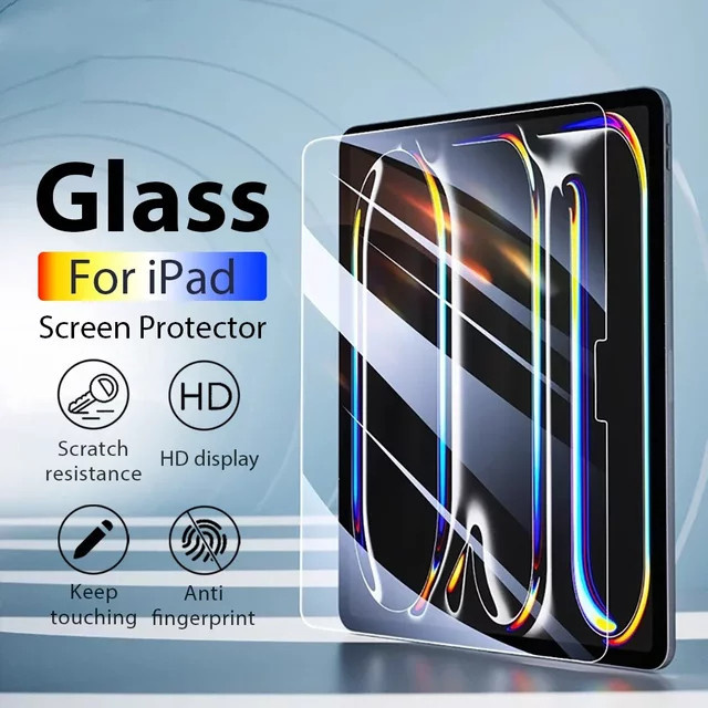 9H gehärtete Glas Schutzfolie für Apple iPad Air, Pro, Mini und iPad (Transparent) - Bild 1