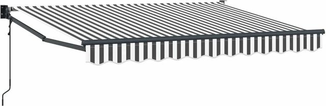 vidaXL Elektrische Ausziehbare Markise in Anthrazit und Weiß, B: 350 cm, B/T: 350 x 200 cm - Bild 1