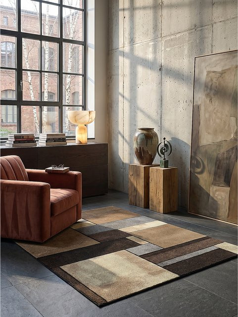 Kadima Design Kurzflor Teppich Beige Multicolour Abstract B: 200 cm, T: 290 cm - Bild 1