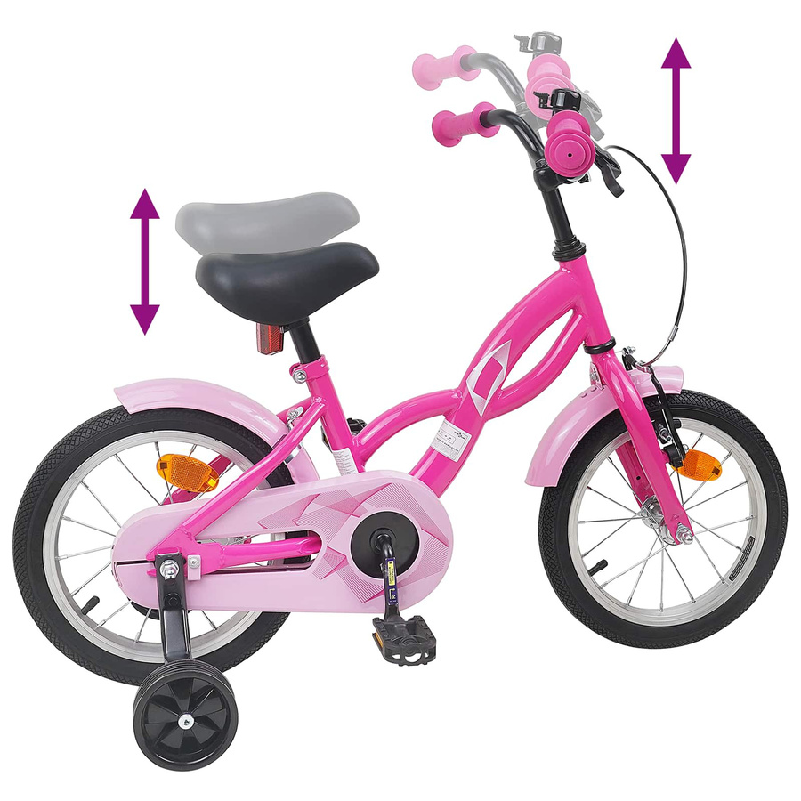 VD Home Furnishing Kinderfahrrad 14 Zoll Dunkelrosa - Bild 1