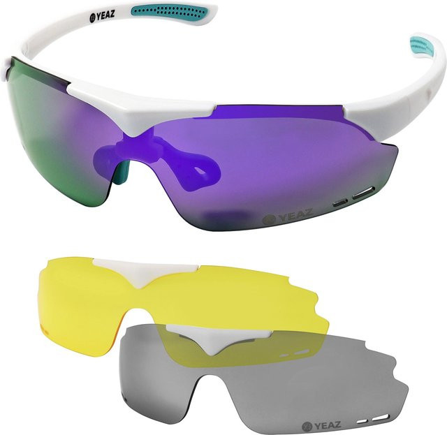 YEAZ SUNUP Sportsonnenbrille, Vollrand, Kunststoff, weiß, Damen - Bild 1