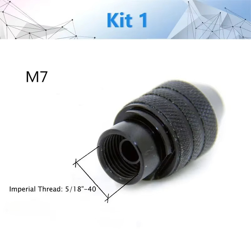 Dremel Mini-Bohrfutter-Zubehör M8 / M7 in Schwarz für Drehwerkzeuge und Schleifer - Bild 2