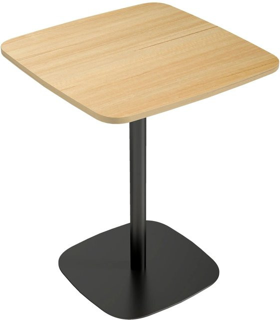 HOMCOM Esstisch Modern aus MDF und Metall in Naturholz und Schwarz, B/T/H: 60 x 60 x 75 cm - Bild 1