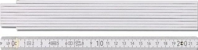 BMI Gliedermaßstab aus Buche in Weiß, Länge: 2 m, Breite: 1,6 cm - Bild 1