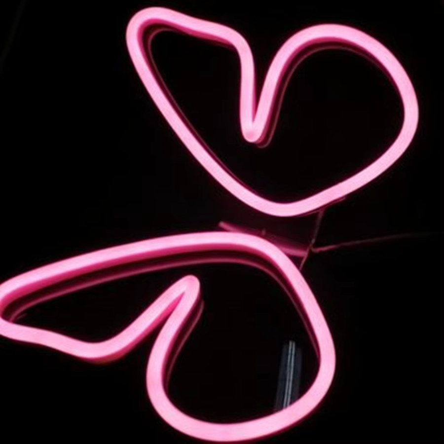 WNS Schmetterlingsförmiges LED-Neonlicht in Pink als moderne Wanddekoration und Nachtlampe - Bild 3