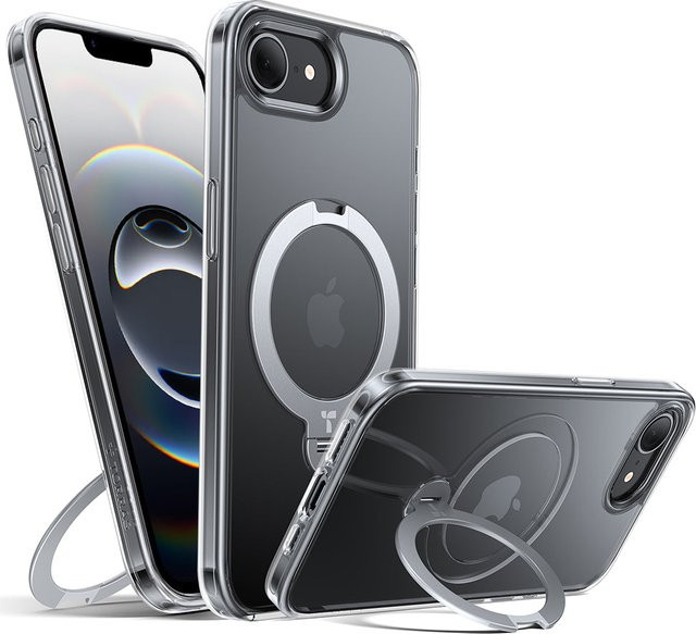 Torras MagSafe Hülle Ostand Spin für Apple iPhone 17e und iPhone 16e, Transparent - Bild 1
