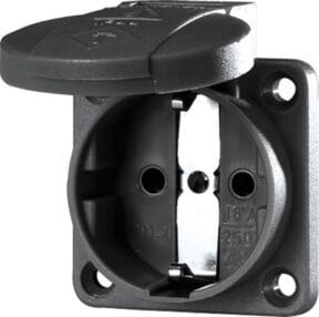 Mennekes Schuko-Anbau-Steckdose 16A, 2p+E, 230V, schwarz, IP54 - Bild 1