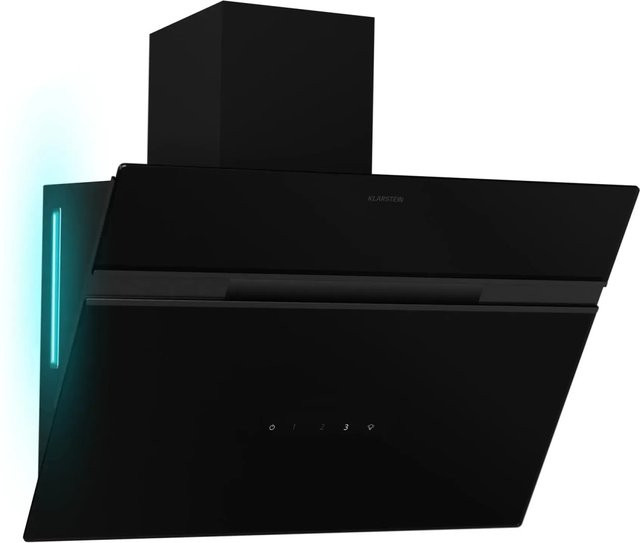 Klarstein Alina Dunstabzugshaube Schwarz mit LED-Beleuchtung, Abluft oder Umluft, 600 m³/h, Energieeffizienzklasse A - Bild 1