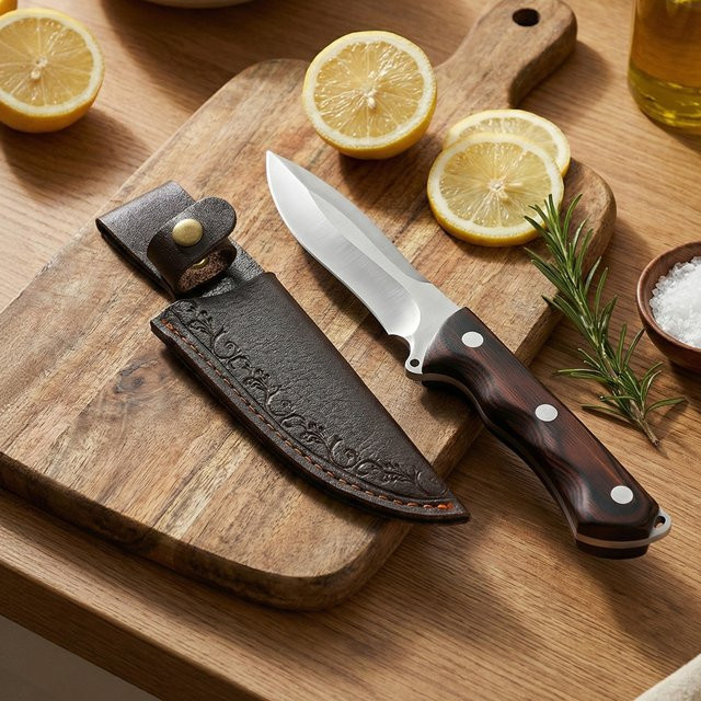 XIAOTIANLAI Handmesser aus Edelstahl mit Full-Tang-Design und Holzgriff für Fleisch, Gemüse und Obst - Bild 1