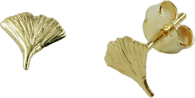 Gallay Ohrstecker Ginkgoblatt, 7mm, 9Kt Gold, Unisex - Bild 1