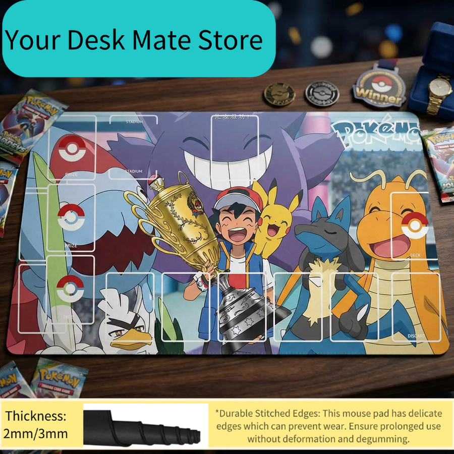 Potdemiel Pokémon Ash Ketchum Championship Celebration TCG-Spielmatte und Gaming-Mauspad, Zubehör - Bild 2