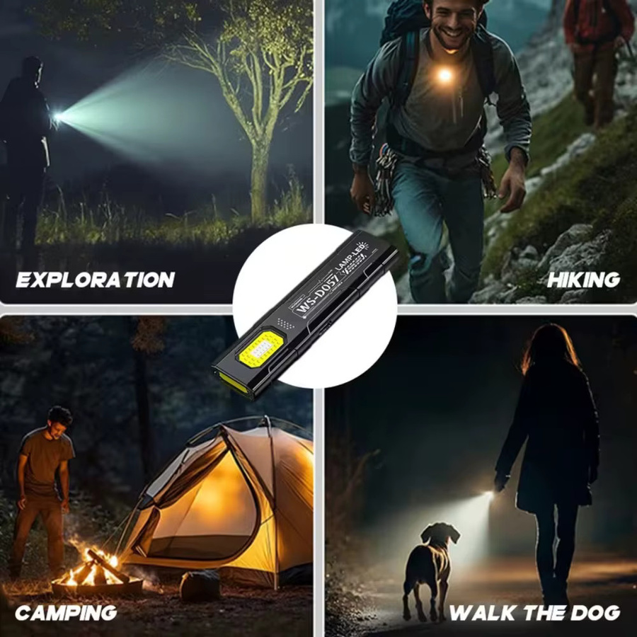 KDULIT LED COB Schlüsselanhänger Taschenlampe in Schwarz mit Magnet und USB-Wiederaufladung als tragbare Mini-Arbeitsleuchte und Notfall-Laterne - Bild 5