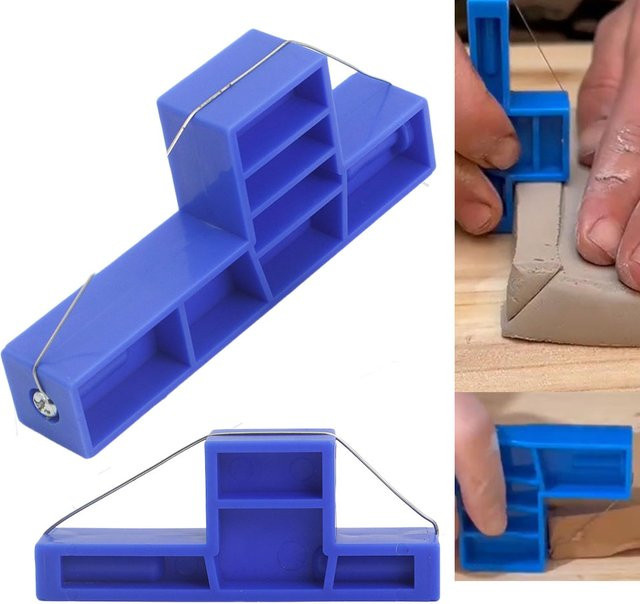 Keramik Ton Winkel Schneiden Werkzeuge Abgeschrägte Cutter für Modellierung und DIY, Blau - Bild 1