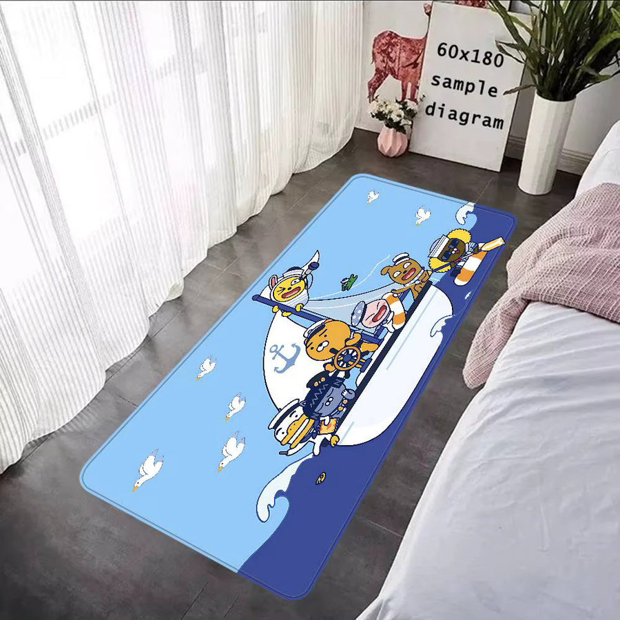 K-KAKAOS FRIENDS Bodenmatte mit Kinder-Motiv in Blau, rutschfeste rechteckige Matte für Wohnzimmer, Kinderzimmer oder Balkon - Bild 5