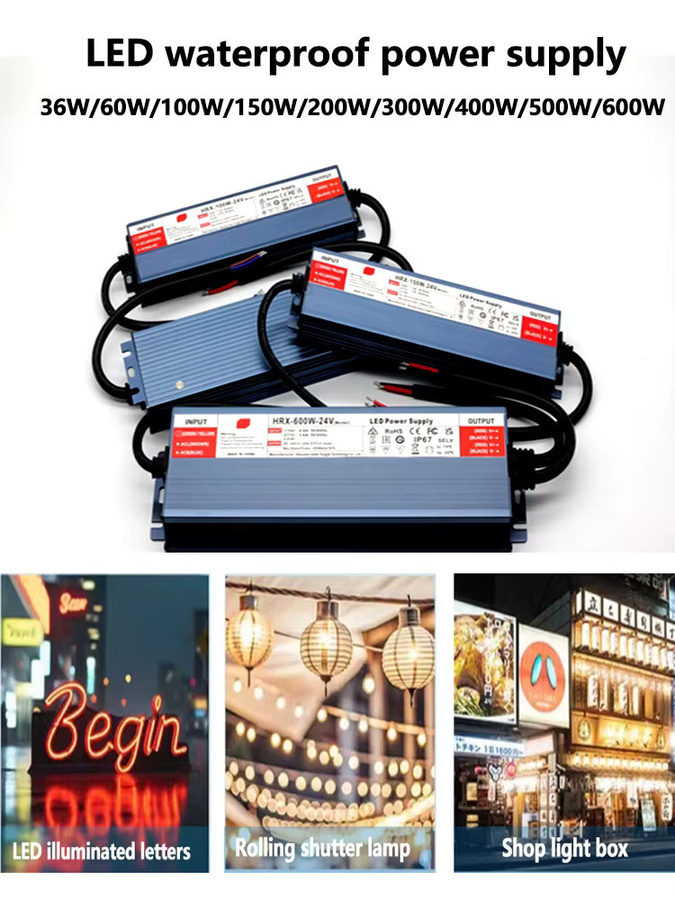 NIUGUY LED Outdoor DC-Stromtransformator IP67 Wasserdichter LED Driver AC100-277V auf DC 12V/24V mit 36W-600W Leistung - Bild 6