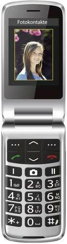 Beafon SL645 2G Senioren-Klapphandy mit Ladestation und SOS-Funktion in Schwarz/Silber - Bild 1