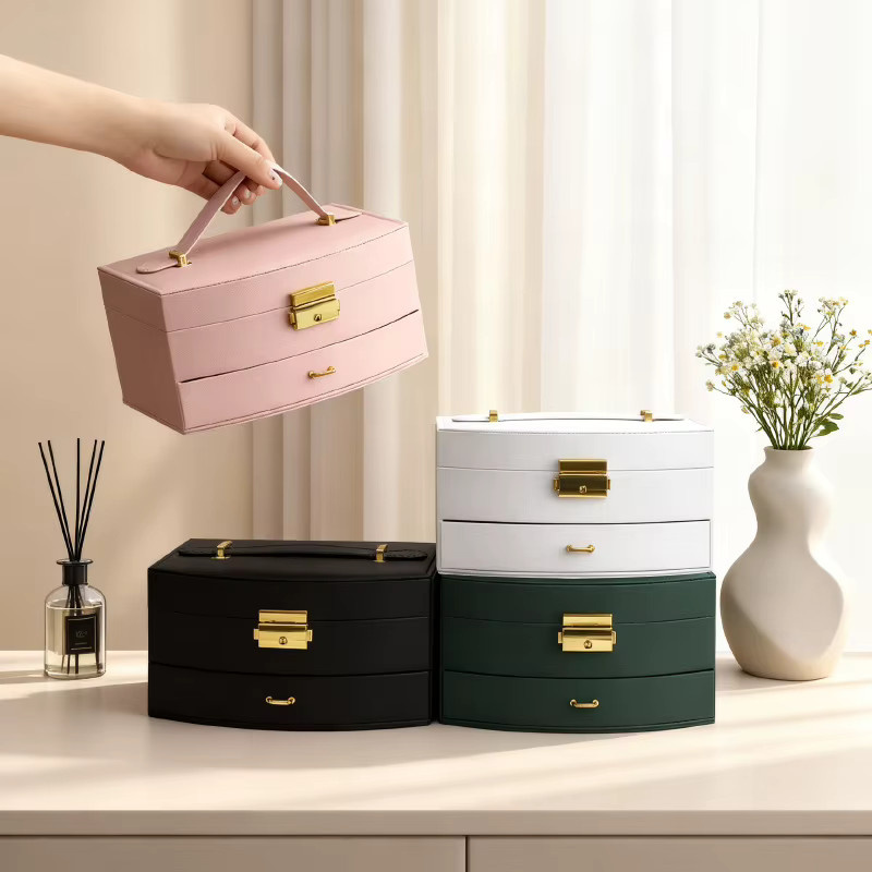DELESYS Schmuckaufbewahrungsbox, fächerförmig, doppellagig, Unisex - Bild 2