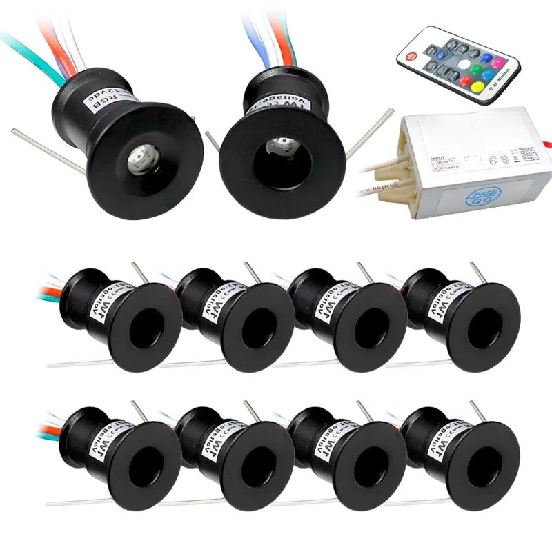 LUCERNA RGB LED Mini-Einbauscheinwerfer 12V mit Fernbedienung, dimmbar, Multicolour, Schwarz - Bild 5