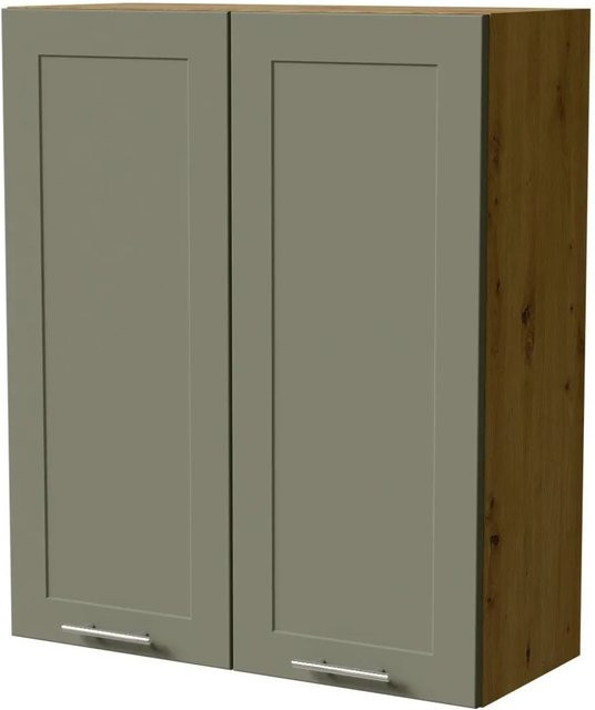 Feldmann-Wohnen Hängeschrank Oslo W4 in Eiche Artisan und Reed Green Matt mit Rahmenoptik, B/T/H: 80 x 32,5 x 96 cm - Bild 1