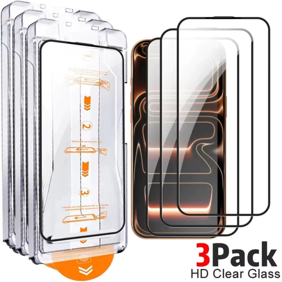 NNBILI Sichtschutz Displayschutzfolie aus gehärtetem Glas für iPhone 17, iPhone 17 Pro und iPhone 17 Pro Max mit automatischer Ausrichtung, transparent - Bild 4