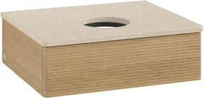 V&B Waschtischunterschrank Antao mit Frontstruktur in Honey Oak, B/T/H: 60 x 50 x 19 cm - Bild 1