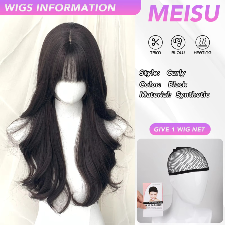 MEISU Perücke, gewellt, schwarz, 66 cm, Damen - Bild 2