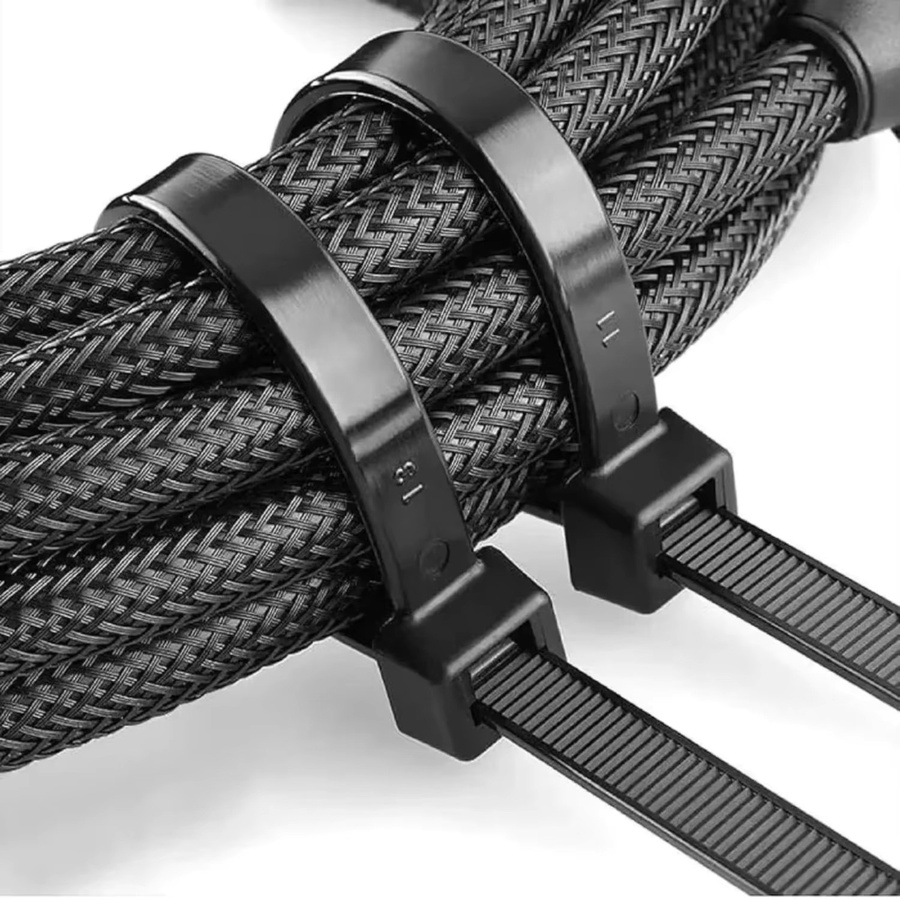Verstellbare Nylon-Kabelbinder aus Kunststoff in Schwarz oder Weiß, 100 bis 1000 Stück für Heim, Büro und Industrie - Bild 2